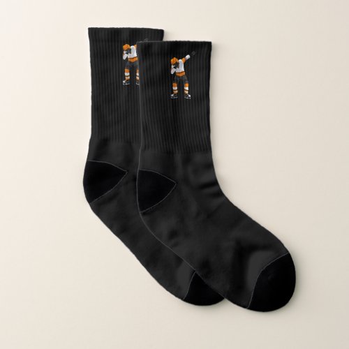 Cool Dabbing Ice Hockey Art For Men Boys Ice Hocke Socks