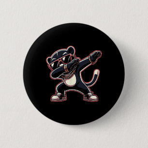 Cool Dabbing Panther Black Wearing Cool Sungles Button