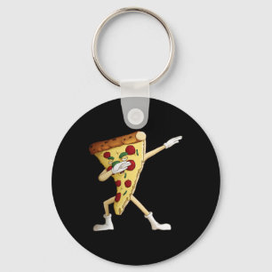 Cool Dabbing Pizza Funny Italian Pie Hip-hop Dance Keychain