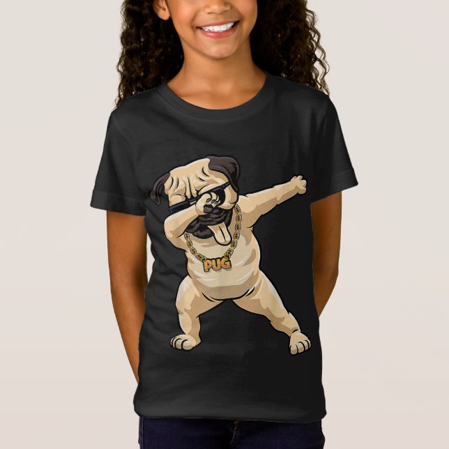 Cool Dabbing Pug Shirt - Funny Pug Dabbing Dance  (Front)