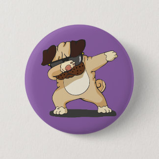 Cool Dabbing Pug with Sunglasses Badge Button