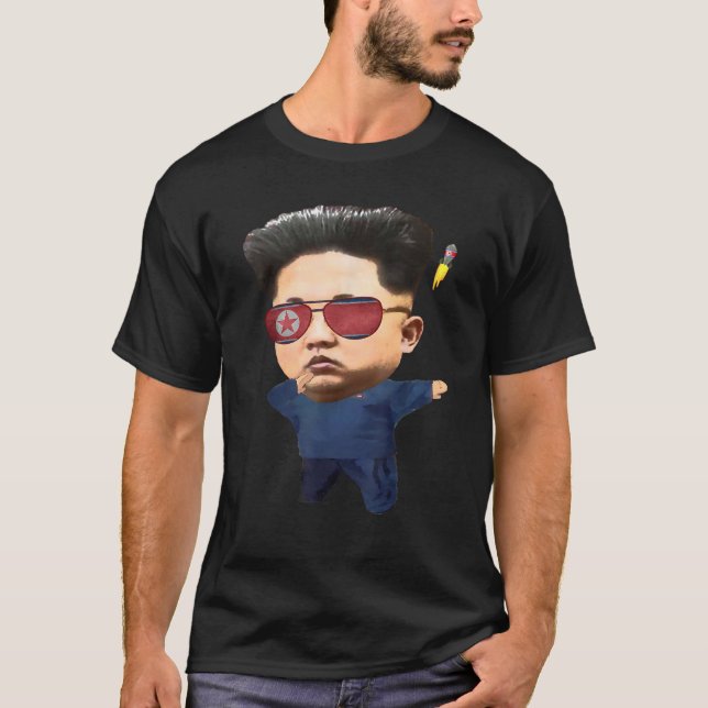 Cool Dabbing Rocket Man Kim Jong Un T-Shirt (Front)