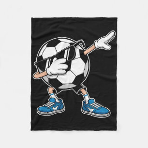 Cool Dabbing Soccer Ll With Shades And Stylish Kic Fleece Blanket