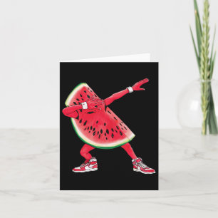 Cool Dabbing Watermelon Funny Fruit Dancing Athlet Card
