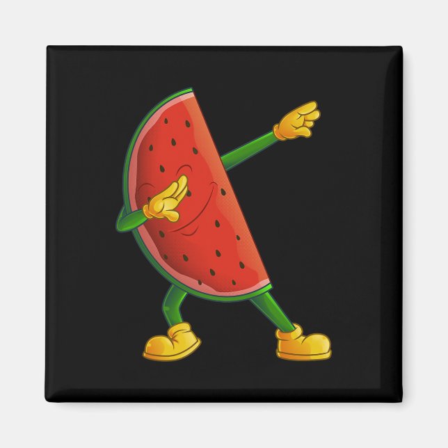Cool Dabbing Watermelon Funny Fruit Dancing Athlet Magnet (Front)