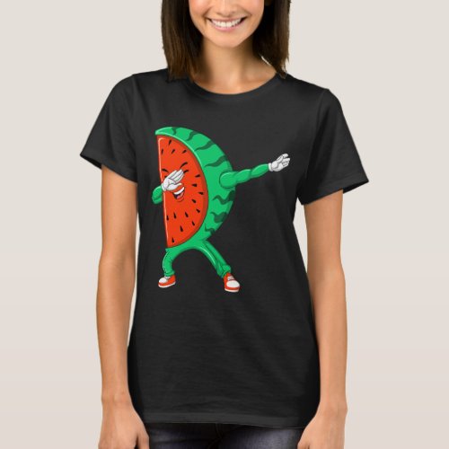 Cool Dabbing Watermelon Funny Fruit Dancing Athlet T_Shirt
