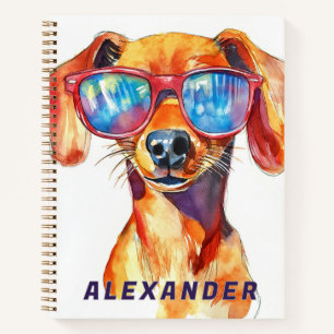 Cool Dachshund Dog Kids Personalized Notebook