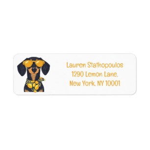 Cool Dachshund Dog Sunglasses Lemons Label