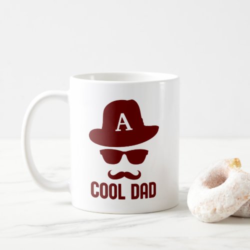 Cool Dad Best DAD Ever cool dad with Monogram Hat Coffee Mug