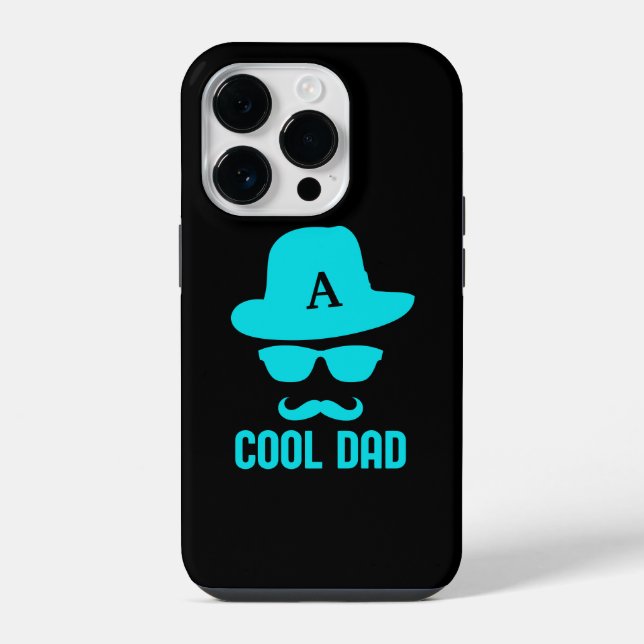 Cool Dad Best DAD Ever monogram initial funny Iphone Case (Back)