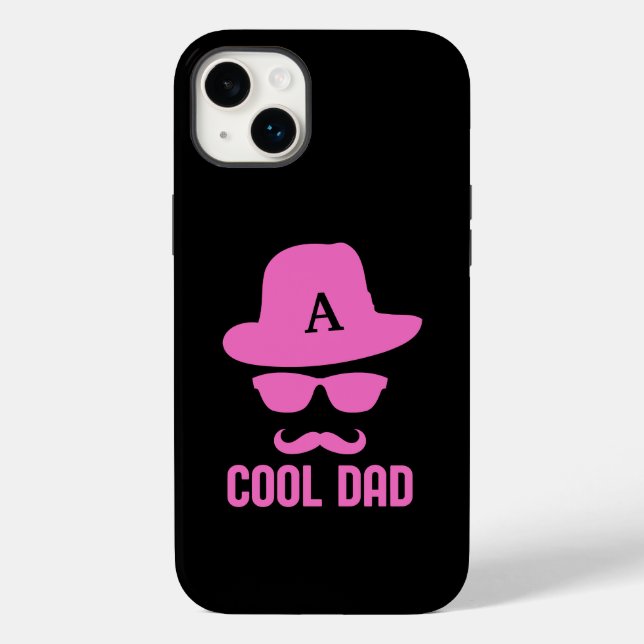 Cool Dad Best DAD Ever mustache custom monogram Case-Mate iPhone Case (Back)