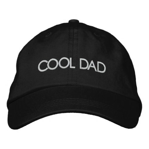 Cool Dad black white custom modern typography Embroidered Baseball Cap