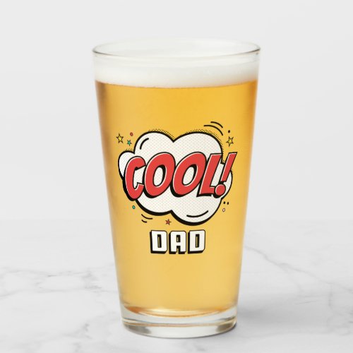 Cool Dad Comic Book Inspired Typography  Glass