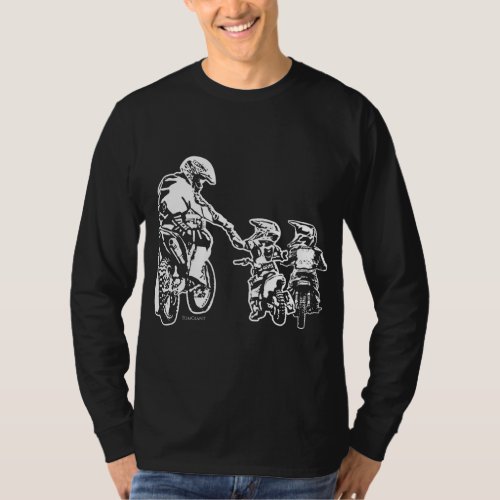 Cool Dad Dirt Bike Rider Motocross Father Son Bike T_Shirt