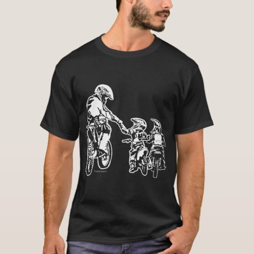 Cool Dad Dirt Bike Rider Motocross Father Son Bike T_Shirt