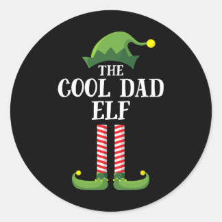 Cool Dad Elf Matching Family Group Christmas Party Classic Round Sticker