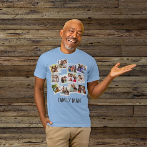 Cool Dad Family Man Photo Collage Frames T_Shirt