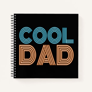 Cool Dad Father's Day Neon Typography Notebook