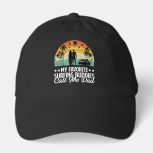 Cool Dad favorite surfing buddies word art Hat