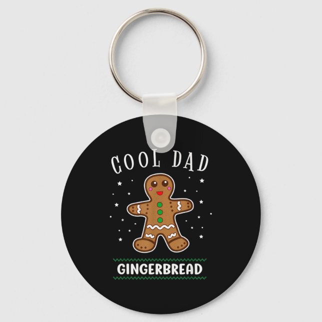 Cool Dad Gingerbread Man Cookie Family Christmas P Keychain (Front)