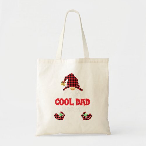 Cool Dad Gnome Buffalo Plaid Matching Christmas Gi Tote Bag