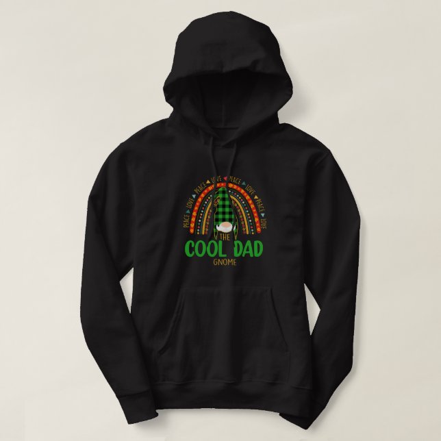 Cool Dad Gnome Rainbow Matching Family Peace Love  Hoodie (Design Front)