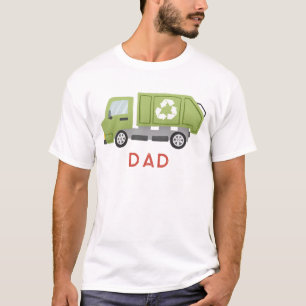 Cool Dad Green Garbage Trash Truck Vehicle T-Shirt