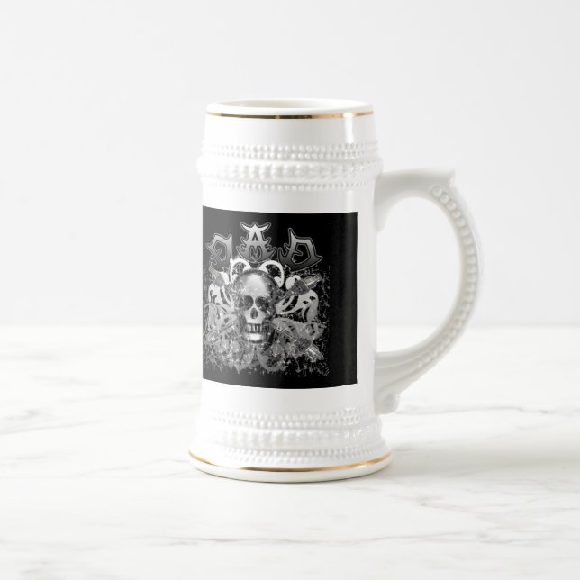 Cool DAD in Heavy Metal Style Tshirts and Gifts Beer Stein (Right)