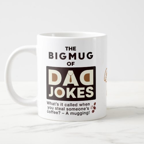 Cool Dad Jokes Design Text Giant Coffee Mug
