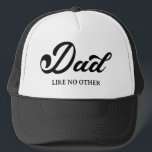 Cool Dad Like No Other Cool Typography Modern Trucker Hat<br><div class="desc">Celebrate the one-of-a-kind father in your life with this personalized dad featuring black retro script that says it all,   "Like No Other".</div>
