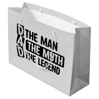 Cool Dad man myth legend word art  Large Gift Bag