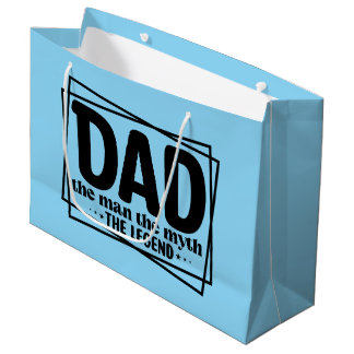 Cool Dad man myth legend word art  Large Gift Bag