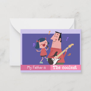 Cool Dad personalize Happy Fathers day Note Card