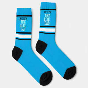 Cool Dad Personalized Blue  Socks