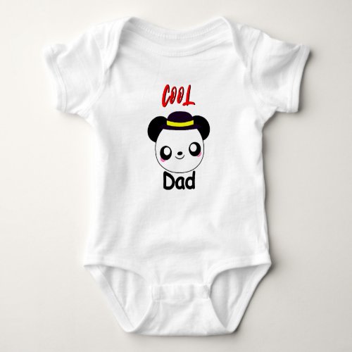 Cool Dad Polar Bear Panda Daddy Happy Fathers Day Baby Bodysuit