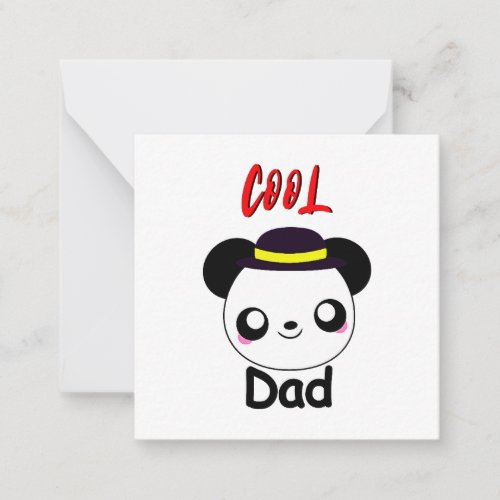 Cool Dad Polar Bear Panda Daddy Happy Fathers Day Note Card