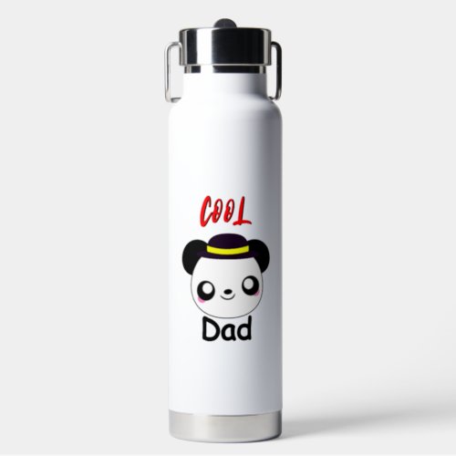 Cool Dad Polar Bear Panda Daddy Happy Fathers Day Water Bottle