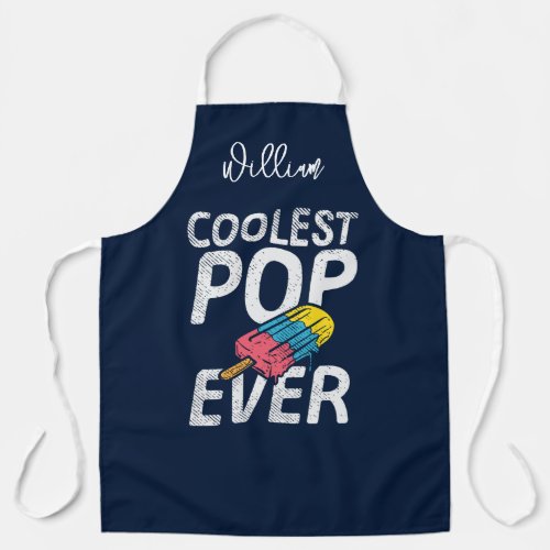 Cool Dad Summer BBQ Grill Pop Personalized Apron