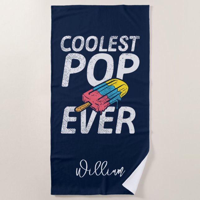 Cool Dad Summer Vacation Custom Beach Towel (Front)