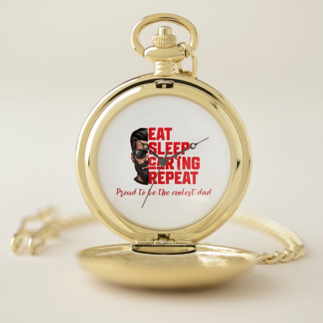 Cool Dad T-shirt Design Pocket Watch (Inside)