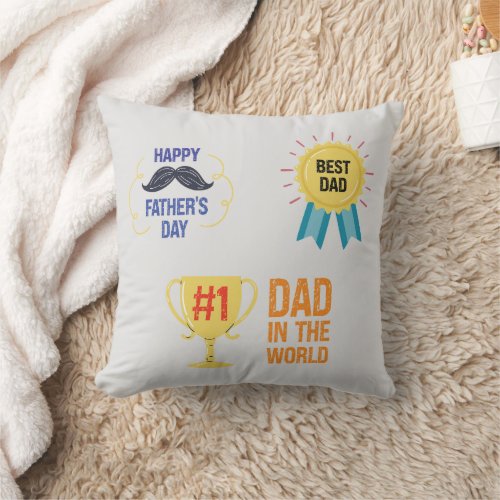 Cool Dad Vibes Design for Fathers Day Throw Pillow