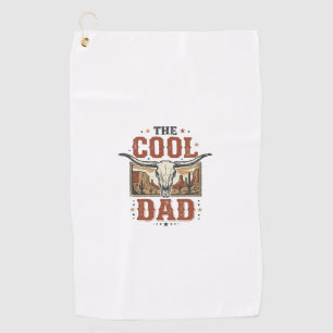 Cool Dad Western Longhorn Skull Vintage Shirt Desi Golf Towel