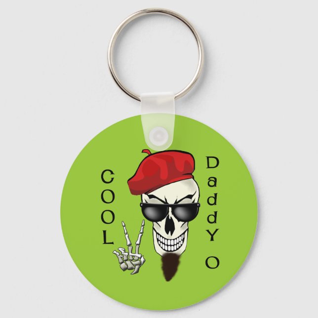 Cool Daddy - O Beatnik Skull Keychain (Front)