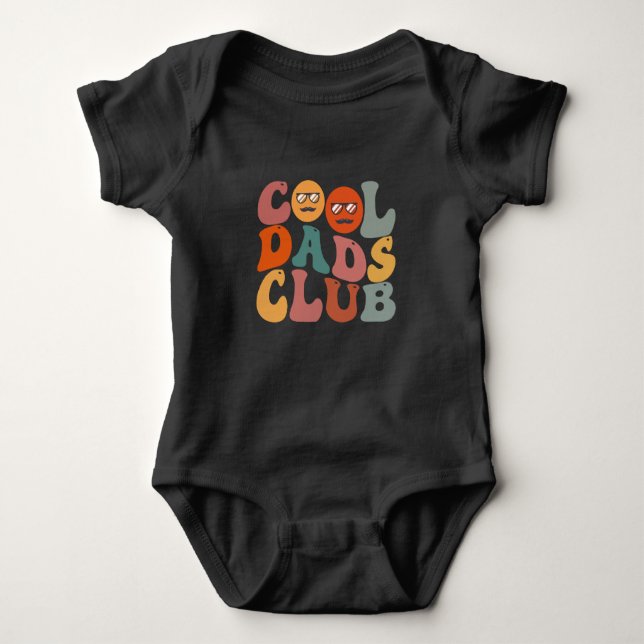 Cool Dads Club Dad Father's Day Retro Groovy Baby Bodysuit (Front)