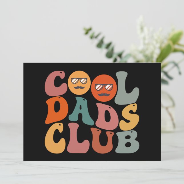 Cool Dads Club Dad Father's Day Retro Groovy Holiday Card (Standing Front)