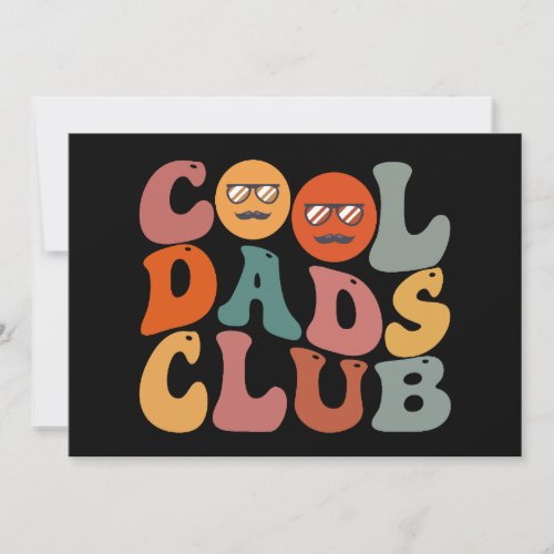 Cool Dads Club Dad Fathers Day Retro Groovy Invitation