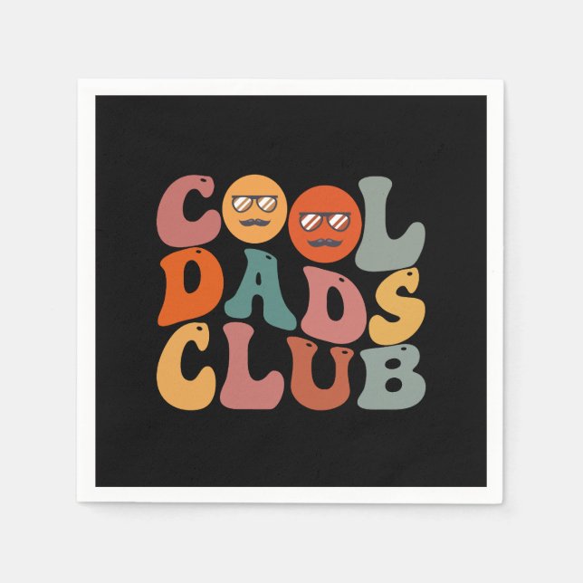 Cool Dads Club Dad Father's Day Retro Groovy Napkins (Front)