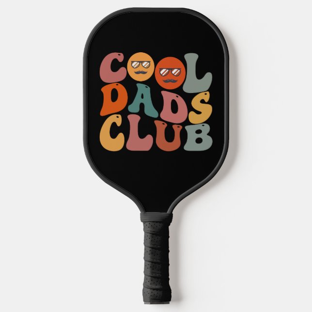 Cool Dads Club Dad Father's Day Retro Groovy Pickleball Paddle (Front)