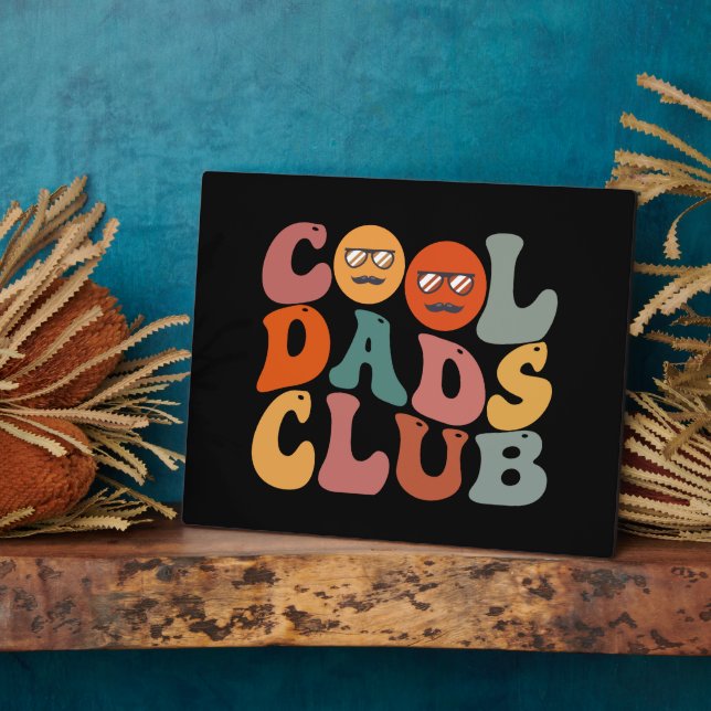Cool Dads Club Dad Father's Day Retro Groovy Plaque (Side)