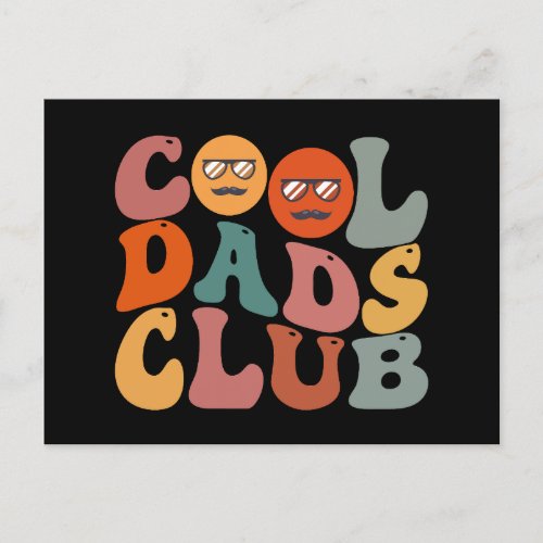 Cool Dads Club Dad Fathers Day Retro Groovy Postcard